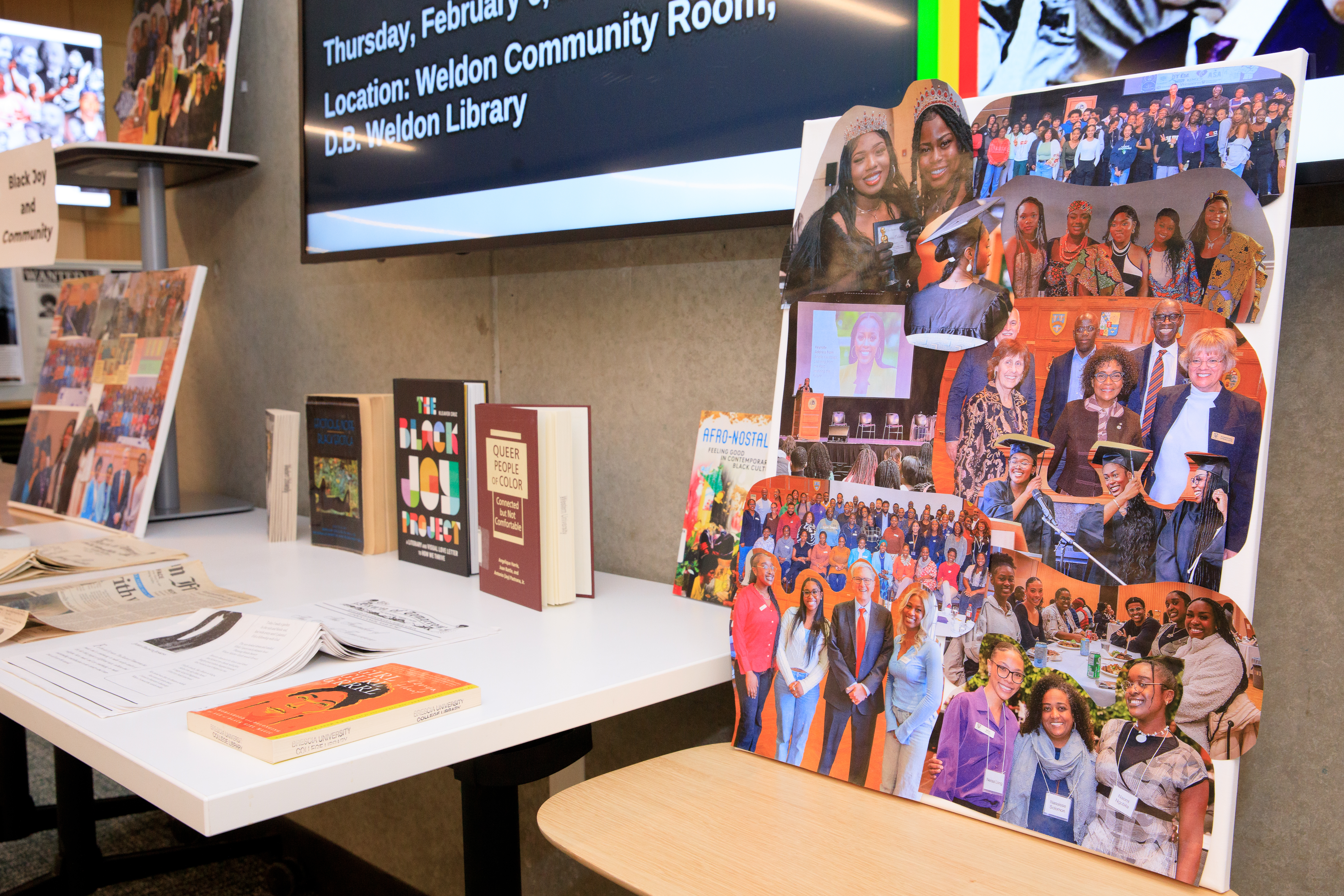 This image features a colourful collage of people from the Black community at Western and shows archives that celebrate Black joy and community.